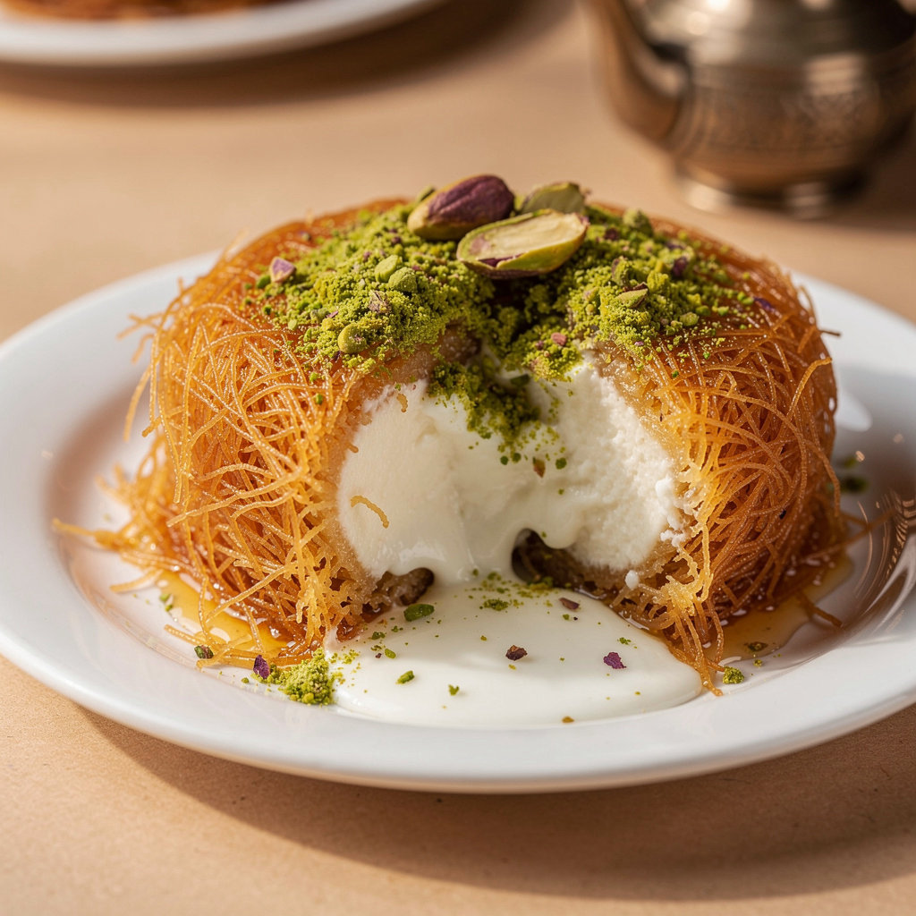 كنافة بالقشطة والفستق